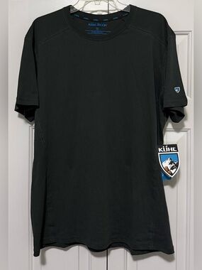 Kuhl Brazen SS KuhlTECH Mens XL Black Cotton Blend Crew Neck UPF 40 Tee Shirt